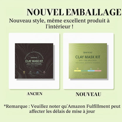 Masque Visage Au Curcuma, Masque D'Argile Détox Au Thé Vert, Masque De Boue Aux Minéraux De La Mer Morte, Masque À L'Argile Rose, Kit De Masque Pour Le Visage Pour Nettoyer En Profondeur, 240G